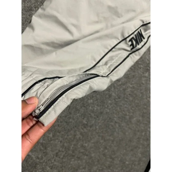 Nike sweatpants joggers Y2K gray vintage lined mens Large baggy ankle zipper - Picture 5 of 8